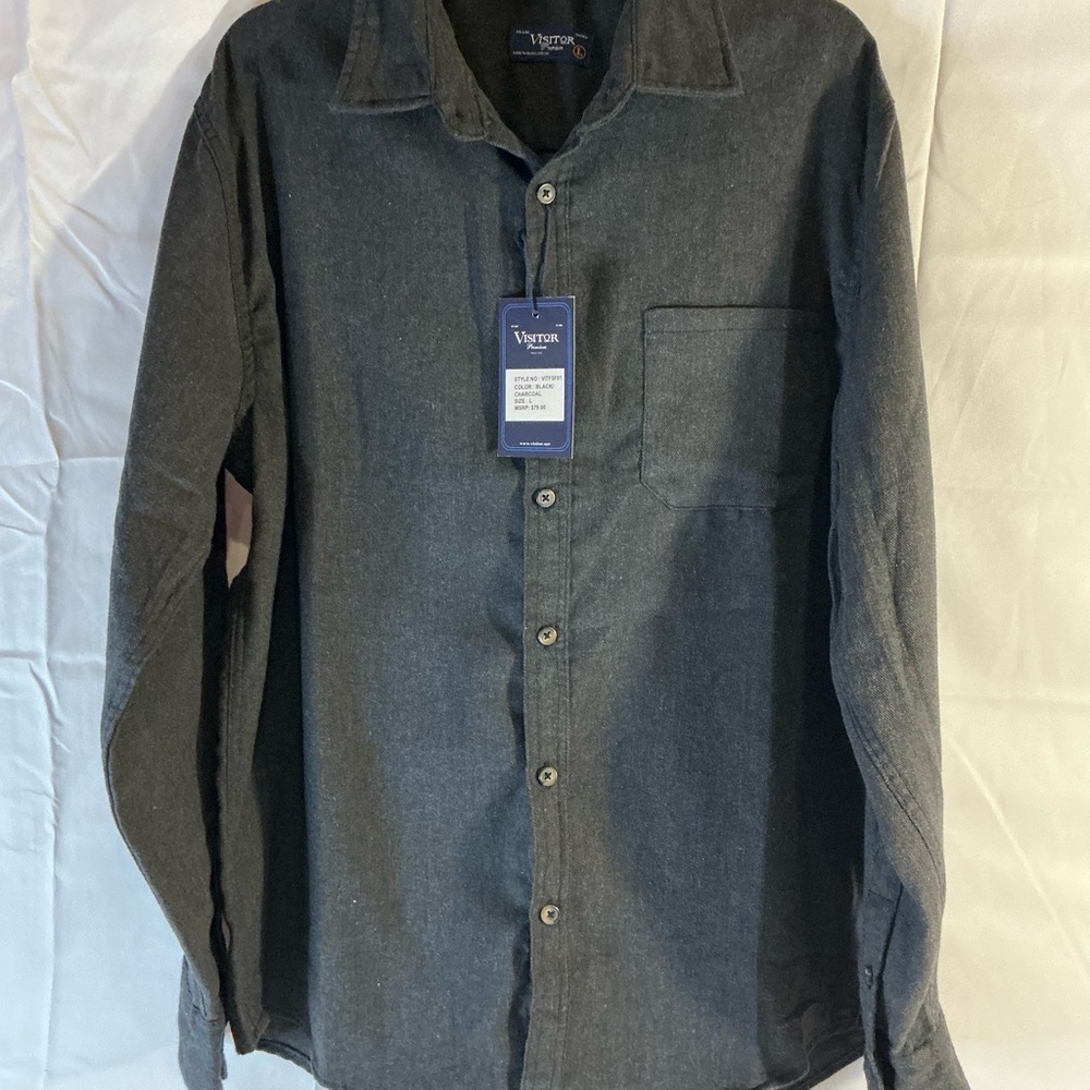 The Visitor Co. Dark Gray Button-Up Shirt